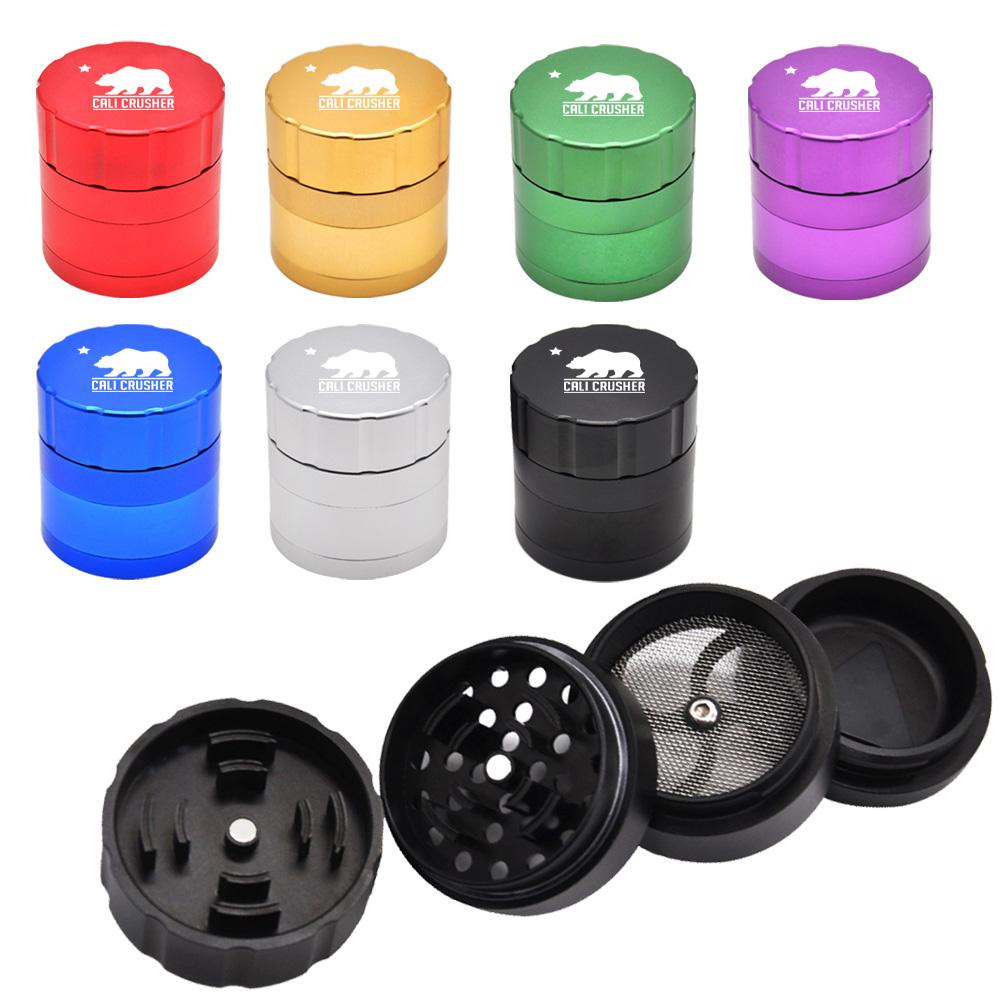 

smoke accessory 4 Piece Grinder Aluminum Alloy Smoking Metal Herb Grinders 53MM Metal Tobacco Herbal Hand Muller Smoking Pipes Accessories