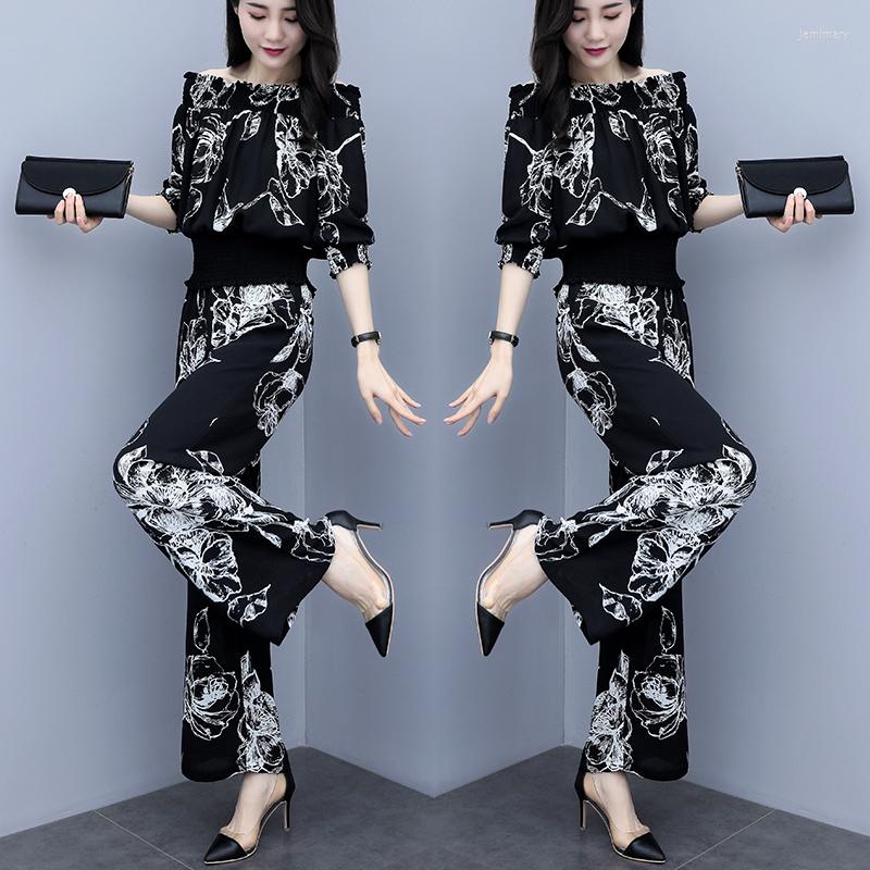 Women' Tracksuits Summer Style Floral Print Women Two Piece Outfits Pant Suit Stylish Conjunto Feminino Ensemble Femme Deux Pieces, Black
Women' Tracksuits Summer Style Floral Print Women Two Piece Outfits Pant Suit Stylish Conjunto Feminino Ensemble Femme Deux Pieces, Black