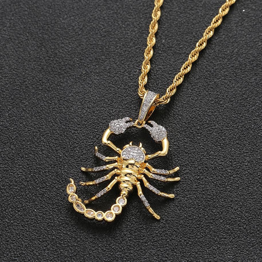 Animal Scorpion Pendant for Men With Rope Chain Gold Silver Color Bling Cubic Zircon Necklace Jewelry For Gift3104
Animal Scorpion Pendant for Men With Rope Chain Gold Silver Color Bling Cubic Zircon Necklace Jewelry For Gift3104
