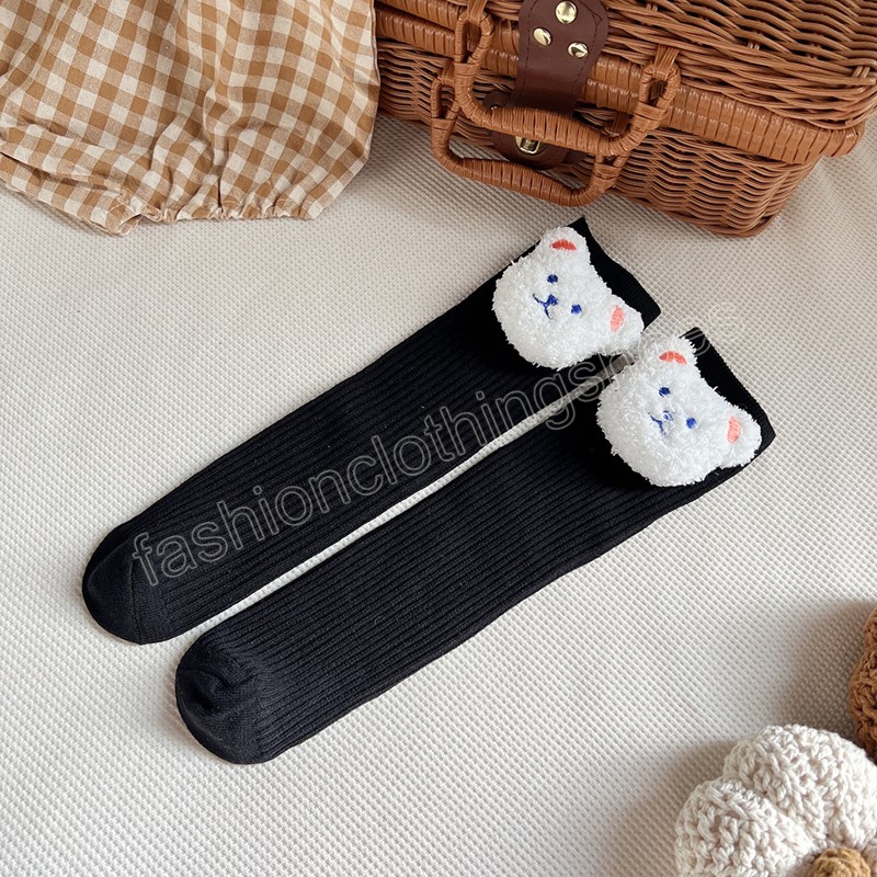 Korean Baby Socks Cute Cartoon Bear Kids Boys Girls Knee High Socks Lovely Animals Infant Toddler Floor Long Sock