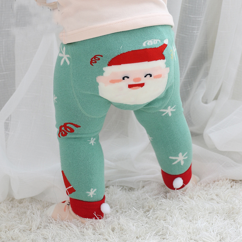 Trousers 2PcsSet Cute Animal born Baby Autumn Winter Warm Tight Pantyhose Cotton Knitting Girls Boys Soft Cotton Pants Tights Set 221006