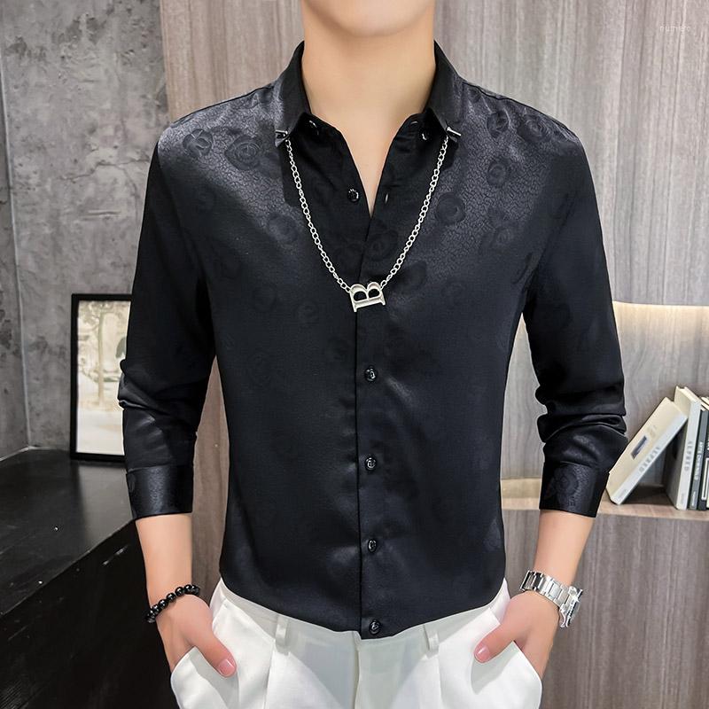 Men's Casual Shirts Advanced Texture Men 2022 Autumn Long Sleeve Vintage Printed Slim Shirt Business Dress Social Tuxedo Blouse, Black
Men's Casual Shirts Advanced Texture Men 2022 Autumn Long Sleeve Vintage Printed Slim Shirt Business Dress Social Tuxedo Blouse, Black