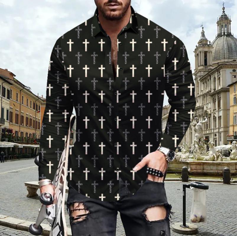 Men' Casual Shirts Crucifix Pattern Printed Slim Shirt Buttoned Lapel Top 2022 Autumn Spring Long Sleeve Patchwork Vintage Mens, Cs-984 red
Men' Casual Shirts Crucifix Pattern Printed Slim Shirt Buttoned Lapel Top 2022 Autumn Spring Long Sleeve Patchwork Vintage Mens, Cs-984 red
