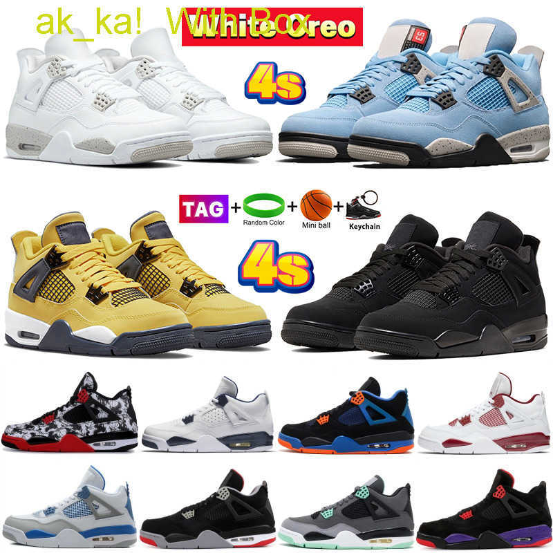 

Usually 10-30days delivered University Blue 4s 4 basketball shoes white oreo Lightning Bred Black Cat men Designer sneakers Shimmer Paris Pu, #17- white cement