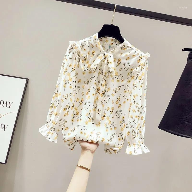 Women's Blouses Sweet Shirts Korean Ladies Fashion Offce Ruffle Sleeve Chiffon Shirt Simple Bow Tie Floral Print Blouse Women Tops Blusas, Yl 1
Women's Blouses Sweet Shirts Korean Ladies Fashion Offce Ruffle Sleeve Chiffon Shirt Simple Bow Tie Floral Print Blouse Women Tops Blusas, Yl 1