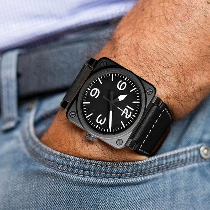 Wristwatches Luxury Men Watches BR Brand Leather Quartz Watch Fashion Sport Men's Square Wristwatch Reloj Hombre Clock Male Relogio, Grey green
Wristwatches Luxury Men Watches BR Brand Leather Quartz Watch Fashion Sport Men's Square Wristwatch Reloj Hombre Clock Male Relogio, Grey green