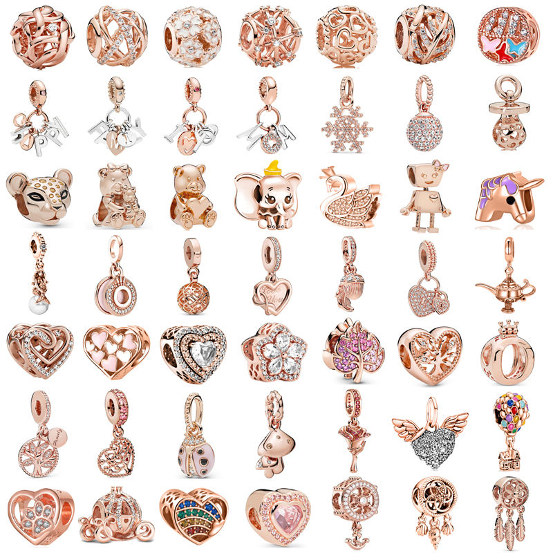 925 Silver Fit Pandora Charm 925 Bracelet Rose Gold Color Collection Little Love Rose Love charms set Pendant DIY Fine Beads Jewelry
925 Silver Fit Pandora Charm 925 Bracelet Rose Gold Color Collection Little Love Rose Love charms set Pendant DIY Fine Beads Jewelry