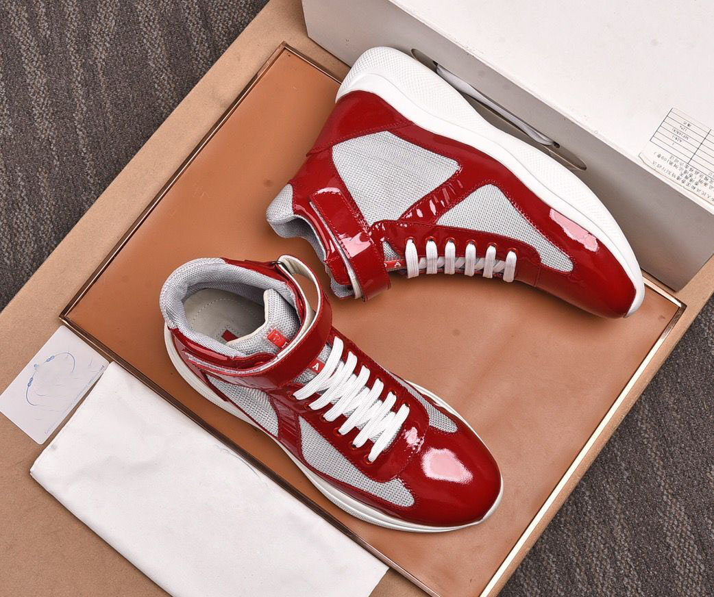 Designers Men America'S Cup Sneakers Shoes High top red Blue Black Yellow Patent Leather Casual Flats Shoes Mesh Lace-up Trainers Outdoor Runner Shoe wiith box39-46
Designers Men America'S Cup Sneakers Shoes High top red Blue Black Yellow Patent Leather Casual Flats Shoes Mesh Lace-up Trainers Outdoor Runner Shoe wiith box39-46
