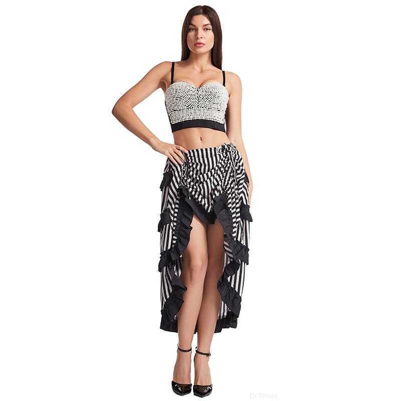 White Pearl Beads Rave Rock Women Bralette Push Up Bra Set Gothic Crop Top With Long Skirt Sexy Party Club Wear Brassiere Femme Bras, Bra top
White Pearl Beads Rave Rock Women Bralette Push Up Bra Set Gothic Crop Top With Long Skirt Sexy Party Club Wear Brassiere Femme Bras, Bra top