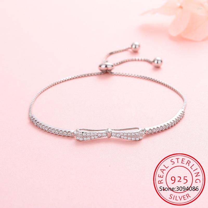 Link Bracelets 2022 S925 Sterling Silver Adjustable Chain Crystal Bowknot Charm Bracelet &Bangle For Women Elegant Wedding Jewelry Sl067
Link Bracelets 2022 S925 Sterling Silver Adjustable Chain Crystal Bowknot Charm Bracelet &Bangle For Women Elegant Wedding Jewelry Sl067