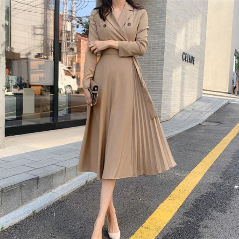 Work Dresses Suit Collar Pleated Dress AutumnWinter OL Temperament Slim Lace Up Korean Professional Blazer Dress Women' Clothes zh1078 221006, Black
Work Dresses Suit Collar Pleated Dress AutumnWinter OL Temperament Slim Lace Up Korean Professional Blazer Dress Women' Clothes zh1078 221006, Black