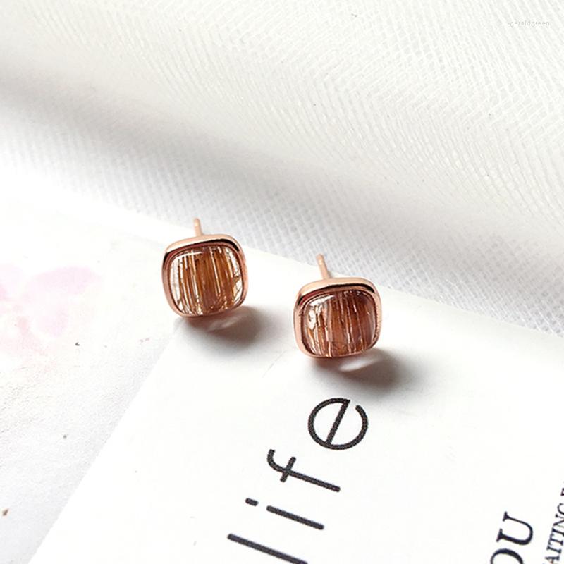 Stud Earrings Natural Stone Crystal Quartz Copper Rutilated Rose Gold Color Simple Fashion Ear Jewelry For Women Girl
Stud Earrings Natural Stone Crystal Quartz Copper Rutilated Rose Gold Color Simple Fashion Ear Jewelry For Women Girl