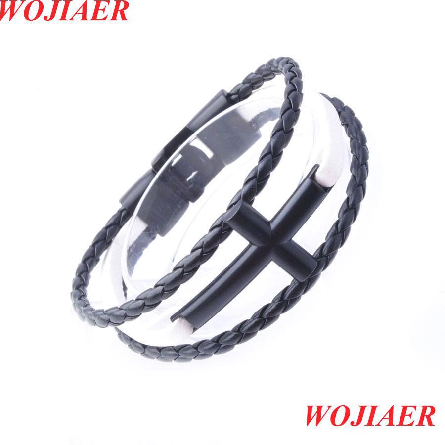 Charm Bracelets Stainless Steel Cross Charm Leather Bracelet For Men Mti-Layer Black Rope Braided Bracelets Fit Jewelry Gift Vipjewel Dhjsf
Charm Bracelets Stainless Steel Cross Charm Leather Bracelet For Men Mti-Layer Black Rope Braided Bracelets Fit Jewelry Gift Vipjewel Dhjsf