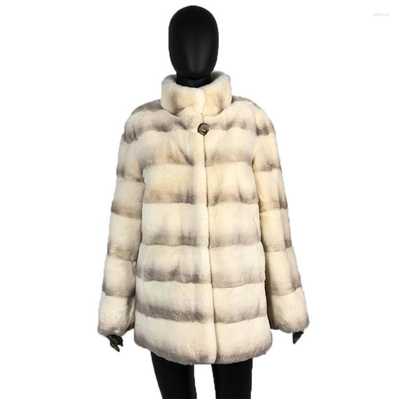 Women' Fur Rex Coat With Standing Collar Middle-long Women Warm Natural Full Sleeves Genuine Color Winter, Beige
Women' Fur Rex Coat With Standing Collar Middle-long Women Warm Natural Full Sleeves Genuine Color Winter, Beige