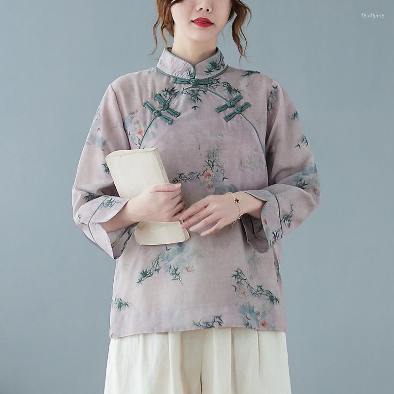 Women's Blouses 2022 Autumn Arts Women Long Sleeved Loose Leisure Print Shirts Retro Button Stand Collar Floral Blouse Female Tops Blusas, Blue
Women's Blouses 2022 Autumn Arts Women Long Sleeved Loose Leisure Print Shirts Retro Button Stand Collar Floral Blouse Female Tops Blusas, Blue