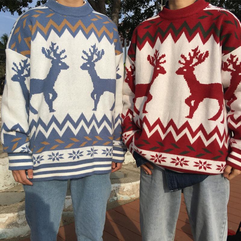 Women's Sweaters Women's Sweater Couple's Red Double Deer Christmas Men's Pullover Jacket Korean Loose Lazy Style Retro, Blue
Women's Sweaters Women's Sweater Couple's Red Double Deer Christmas Men's Pullover Jacket Korean Loose Lazy Style Retro, Blue
