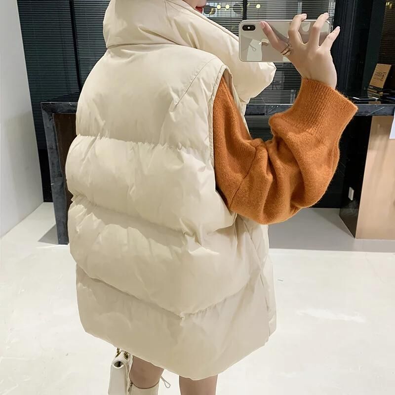 Women's Vests Autumn Winter Down Women Short Vest Windbreaker Thick Warm Coat Gilets Sleeveless Jacket Weste 221007
