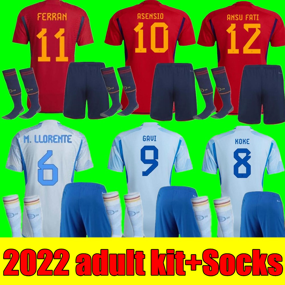 2022 Spain soccer jerseys PEDRI Espana MORATA FERRAN WORlD KOKE GAVI CUP AZPILICUETA RAMOS football shirts 22 23 adult kit LLORENTE ANSU FATI, Home+socks
2022 Spain soccer jerseys PEDRI Espana MORATA FERRAN WORlD KOKE GAVI CUP AZPILICUETA RAMOS football shirts 22 23 adult kit LLORENTE ANSU FATI, Home+socks