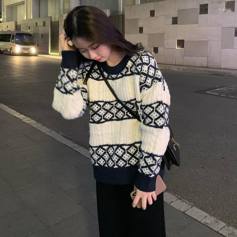 Women' Sweaters Winter Round Neck Pullover Women' Sweater Loose Lazy Style Design Sense Of Minority Geometry, White
Women' Sweaters Winter Round Neck Pullover Women' Sweater Loose Lazy Style Design Sense Of Minority Geometry, White
