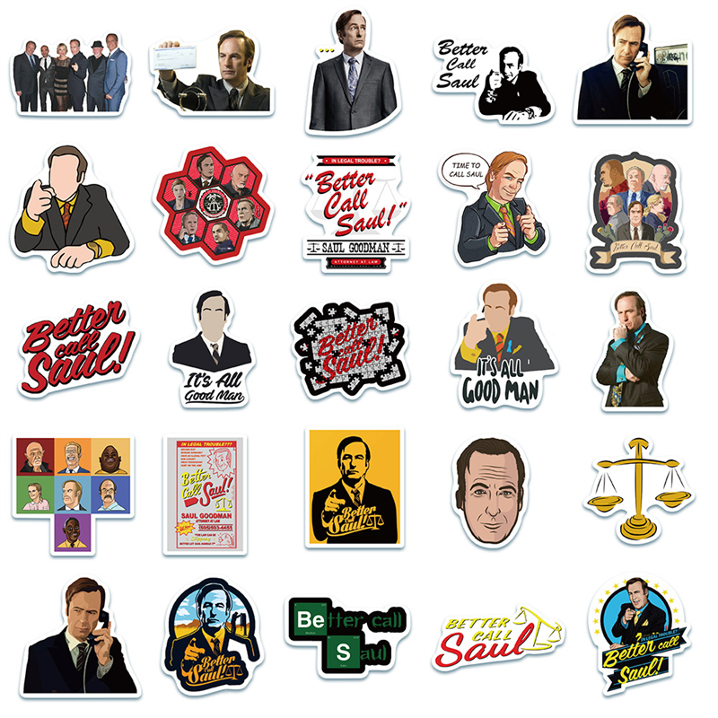 50PCS TV series Better Call Saul Stickers Bob Odenkirk Graffiti Kids Toy Skateboard car Motorcycle Bicycle Sticker Decals Wholesale