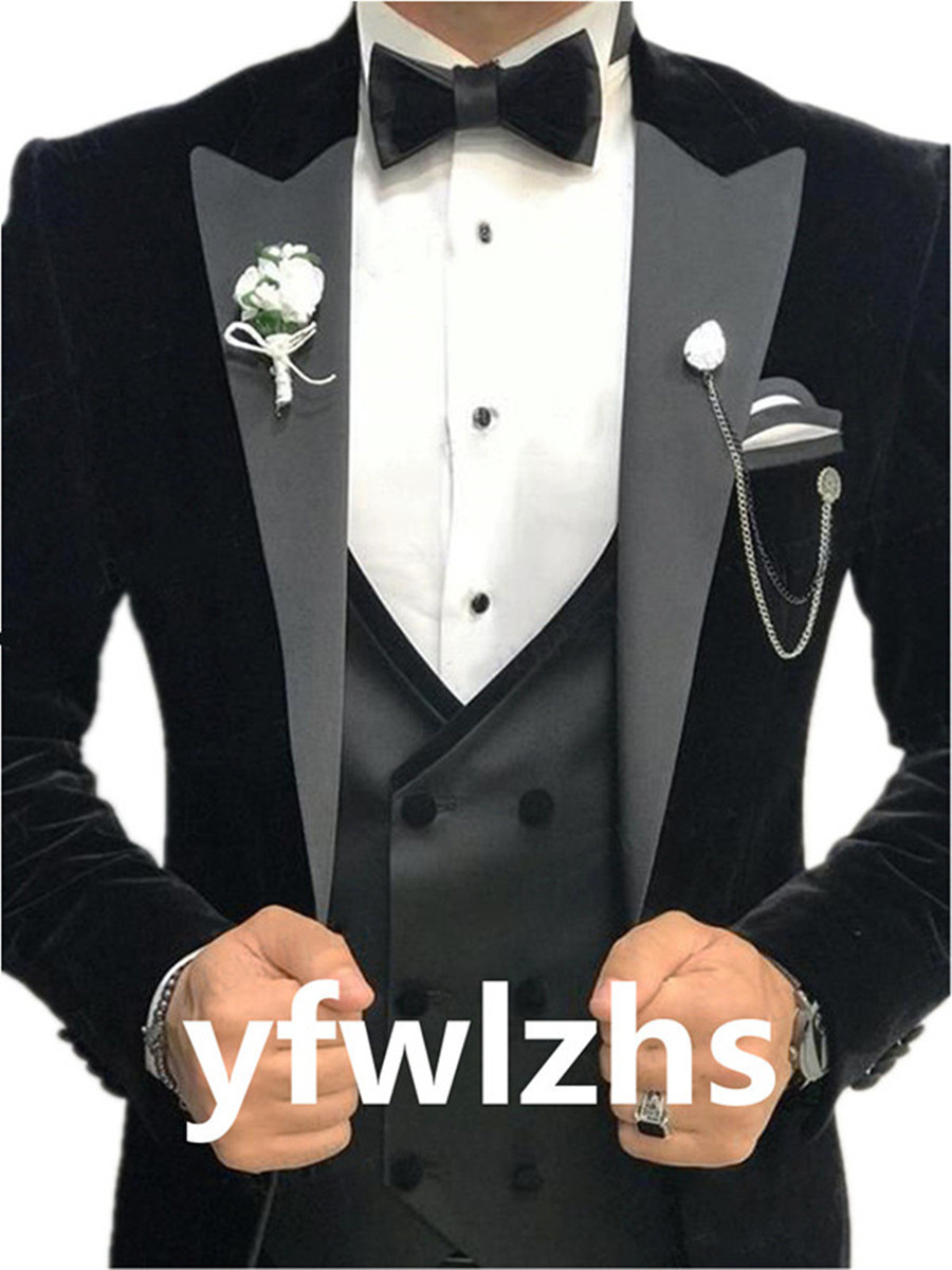 Handsome Velveteen Groomsmen Peak Lapel Groom Tuxedos Mens Wedding Dress Man Jacket Blazer Prom Dinner suits Jacket Pants Tie Vest W1012, Same as image
Handsome Velveteen Groomsmen Peak Lapel Groom Tuxedos Mens Wedding Dress Man Jacket Blazer Prom Dinner suits Jacket Pants Tie Vest W1012, Same as image