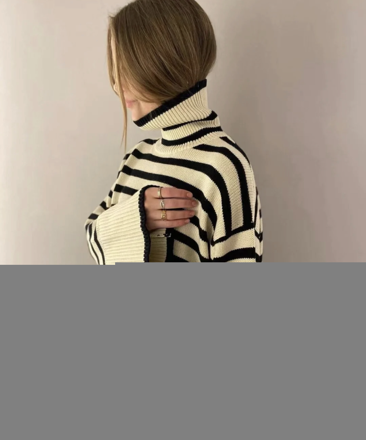 Women's Knits Tees Fashion Autumn Winter Wool Blend Sweater Women Turtleneck Stripe Pullover Streetwear Knit Bottoming Warm Shirt Soft Elegant 22