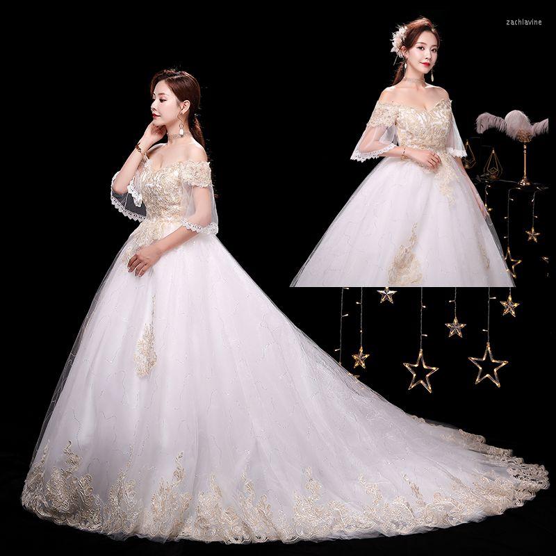 Wedding Dress LAMYA Bride Trailing Pregnant Woman Korean Style Ball Gown Vestidos Lace Up Long Tail Court Train, Floorlength
Wedding Dress LAMYA Bride Trailing Pregnant Woman Korean Style Ball Gown Vestidos Lace Up Long Tail Court Train, Floorlength