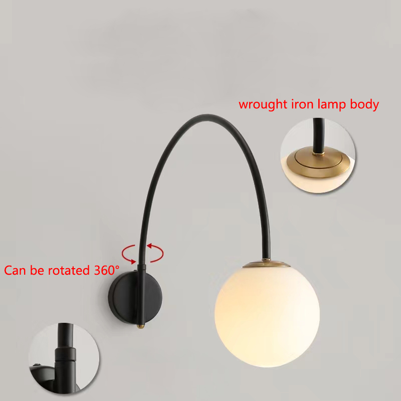 Elegant Nordic Inspired Ceiling-Mounted LED Reading Light Durable Swinging Arm Lighting Solution for Multiple Uses
