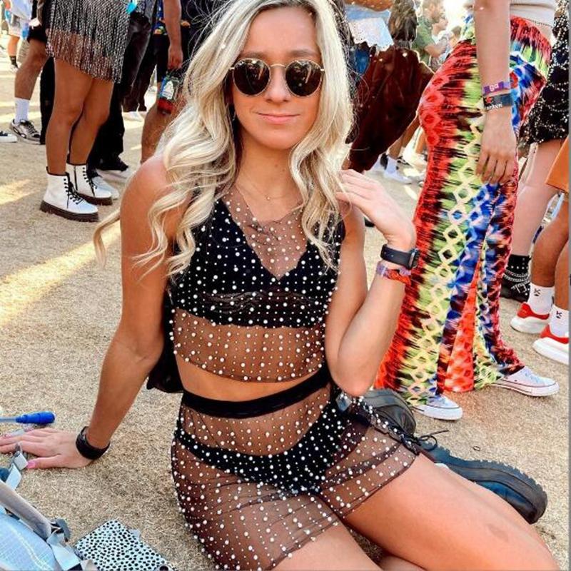 Women' Swimwear Women Pearl Sequined Beading Mesh Sheer Bikini Cover-ups Sexy Swimsuit Crop Tops Cover Up Skirts Two Piece Beach Dresse, Black
Women' Swimwear Women Pearl Sequined Beading Mesh Sheer Bikini Cover-ups Sexy Swimsuit Crop Tops Cover Up Skirts Two Piece Beach Dresse, Black