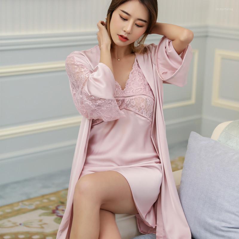 Women's Sleepwear Women Rayon Lace Floral Robe Sets Bride Dressing Bathrobe Gown 2PCS Strap Top Nightdress Kimono Sexy Summer Lingerie Home, Yellow
Women's Sleepwear Women Rayon Lace Floral Robe Sets Bride Dressing Bathrobe Gown 2PCS Strap Top Nightdress Kimono Sexy Summer Lingerie Home, Yellow