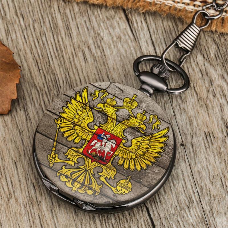 Pocket Watches Antique Black Pendant Watch Double-Headed Eagle Russia National Emblem Display Fob Chain Clock Collection Souvenir, With pocket chain
Pocket Watches Antique Black Pendant Watch Double-Headed Eagle Russia National Emblem Display Fob Chain Clock Collection Souvenir, With pocket chain