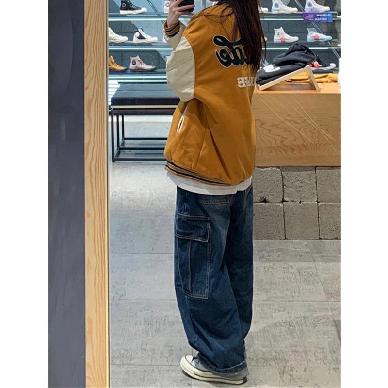 Women's Jeans Women Vintage Y2K Streetwear Baggy Cargo High Waisted Straight Wide Leg Pants Denim Trousers Fairy Grunge Alt Clothes 221007