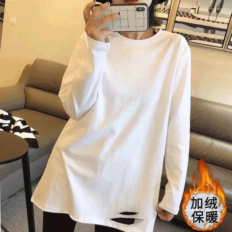 Women's T Shirts Women's Wear T-Shirt Female Autumn Black Keep Warm Loose Long Tops Causel Solid Fashion Double Faced Velvet Hole, White
Women's T Shirts Women's Wear T-Shirt Female Autumn Black Keep Warm Loose Long Tops Causel Solid Fashion Double Faced Velvet Hole, White