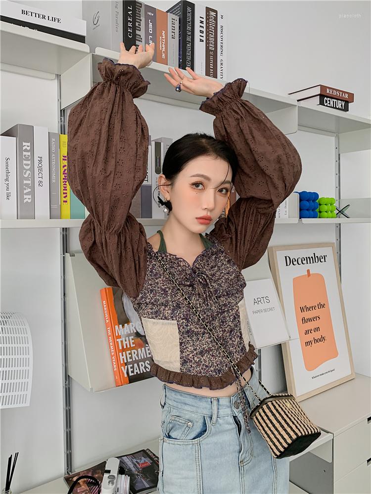 Women' Blouses ZCSMLL Brown Puff Sleeve Crop Halter Top Blouse Women Lantern Backless Long Clothing, Picture shown
Women' Blouses ZCSMLL Brown Puff Sleeve Crop Halter Top Blouse Women Lantern Backless Long Clothing, Picture shown