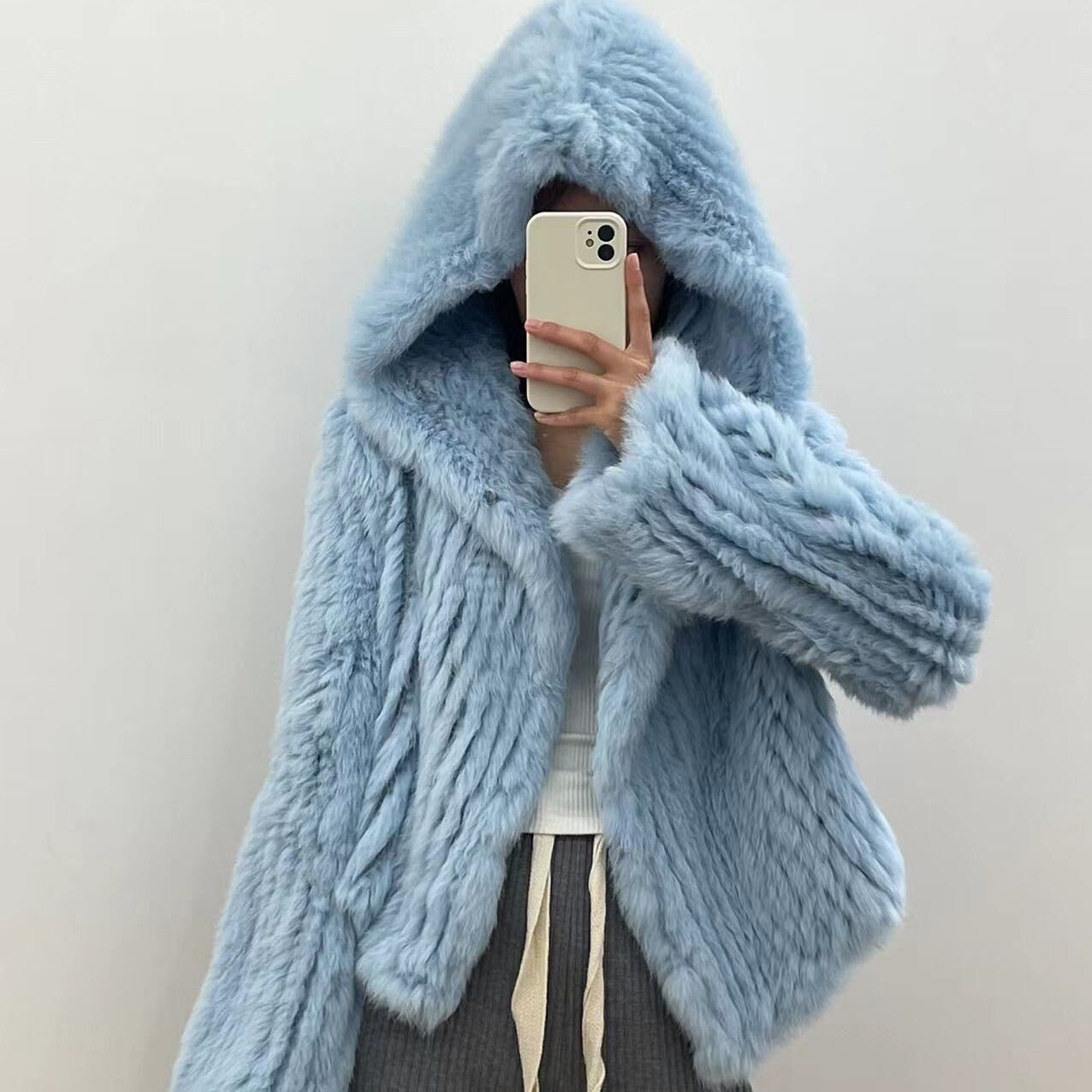 Women's Fur Faux Real fur knitted Genuine Rabbit coat women fashion long rabbit jacket Outwear winter 221006, Light grey
Women's Fur Faux Real fur knitted Genuine Rabbit coat women fashion long rabbit jacket Outwear winter 221006, Light grey
