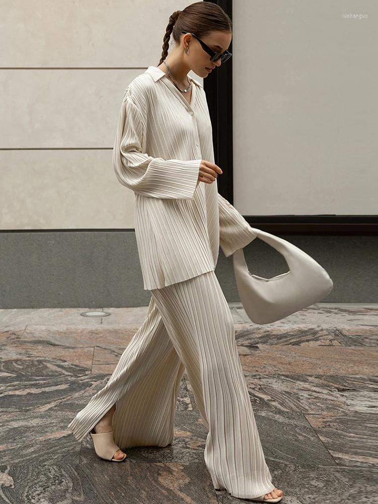 Women' Two Piece Pants Spring Autumn Long Sleeve Loose Single Breasted Shirts & Baggy High Waist Side Split Mopping 2 Sets Women, Beige
Women' Two Piece Pants Spring Autumn Long Sleeve Loose Single Breasted Shirts & Baggy High Waist Side Split Mopping 2 Sets Women, Beige