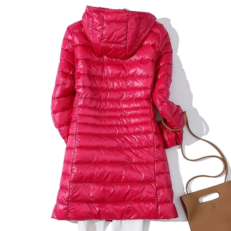 Women's Down Parkas Women Puffer Jackets Ultralight Duck Down Jacket Autumn Winter Portable Hooded Parka Coat Windbreaker Outwear 6XL 7XL 221007