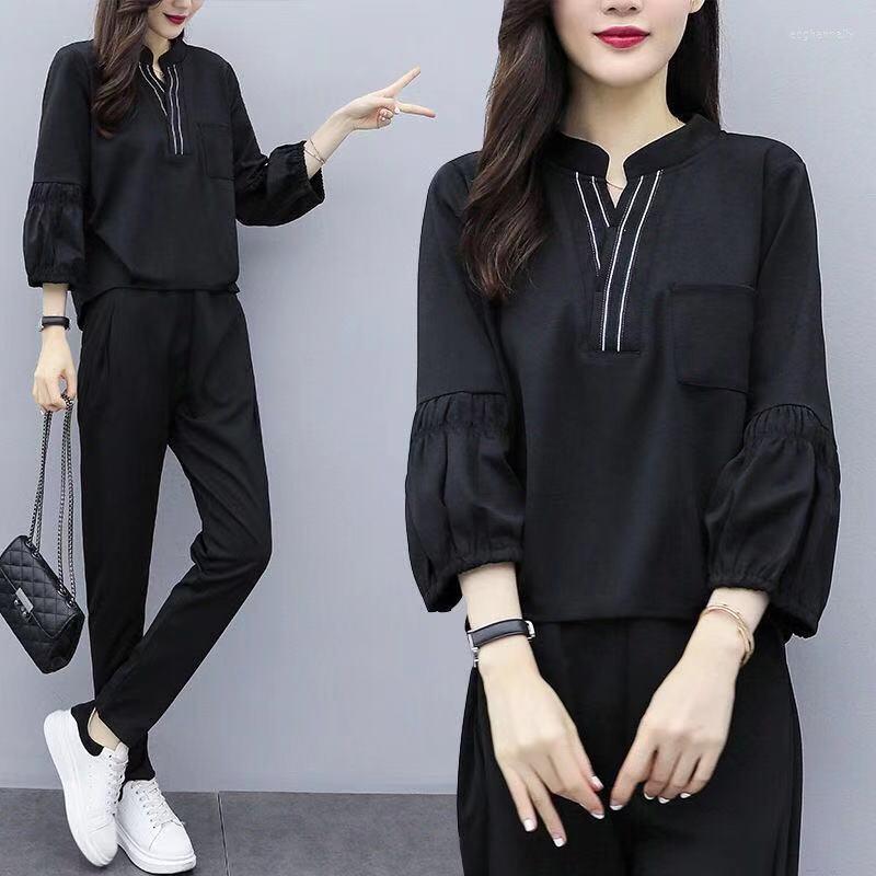 Women's Tracksuits 2022 Spring Autumn Female Fashion Clothes Casual Loose Black Tops And Pant 2 Piece Sets Women Sportswear Roupas
Women's Tracksuits 2022 Spring Autumn Female Fashion Clothes Casual Loose Black Tops And Pant 2 Piece Sets Women Sportswear Roupas