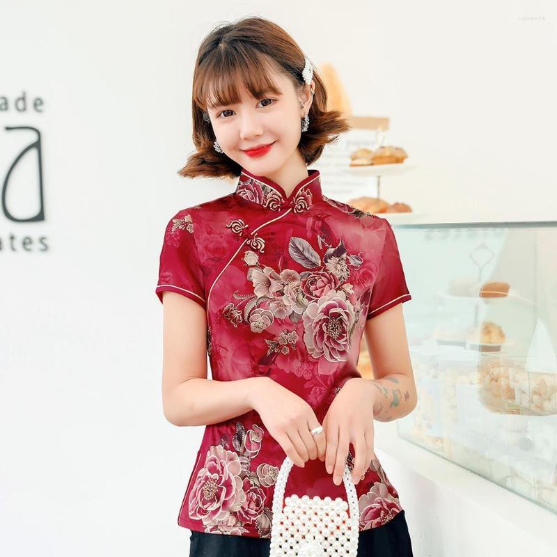 Ethnic Clothing Satin Chinese Style Tops Women Print Flower Tang OverSize 3XL 4XL Shirt Slim Blouse Elegant Blue Coat
Ethnic Clothing Satin Chinese Style Tops Women Print Flower Tang OverSize 3XL 4XL Shirt Slim Blouse Elegant Blue Coat