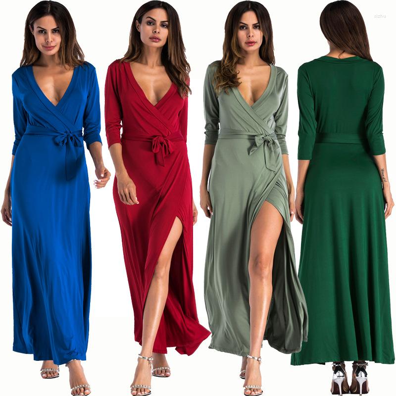 Casual Dresses European Women Elastic V-neck Clothing Summer Knitted Split 5450, Lt green
Casual Dresses European Women Elastic V-neck Clothing Summer Knitted Split 5450, Lt green