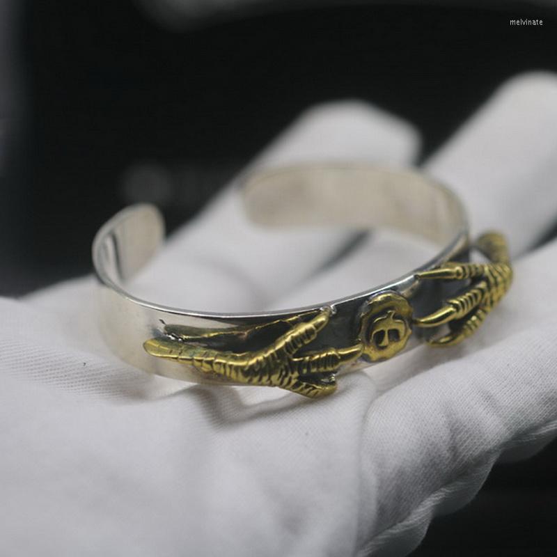 Bangle Handmade Pure Sterling Silver 925 Eagle Cuff With Brass Claw Top Quality Cool Punk Tribe Thai Jewelry Men
Bangle Handmade Pure Sterling Silver 925 Eagle Cuff With Brass Claw Top Quality Cool Punk Tribe Thai Jewelry Men