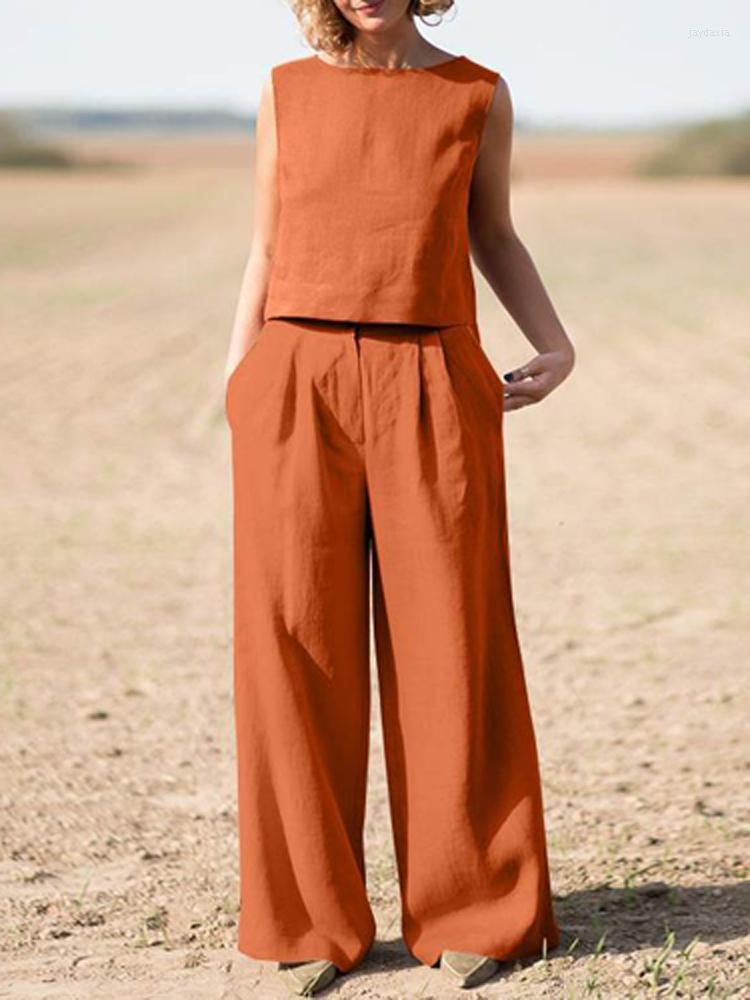 Women's Two Piece Pants Summer Cotton Linen Loose 2 Pcs Suits Casual O Neck Sleeveless Pullover Blouse And Wide Leg Sets Women Simple Solid, 02 khaki
Women's Two Piece Pants Summer Cotton Linen Loose 2 Pcs Suits Casual O Neck Sleeveless Pullover Blouse And Wide Leg Sets Women Simple Solid, 02 khaki