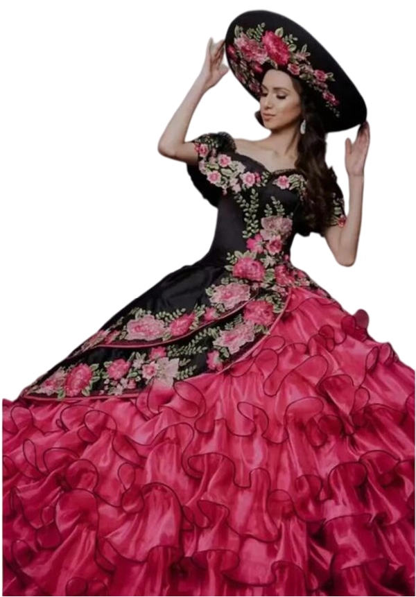 Abiti Da Cerimonia Mexican Quinceanera Dresses Puffy Organza Skirt Sweet 16 Dress Floral Applique Vestidos De 15 Anos