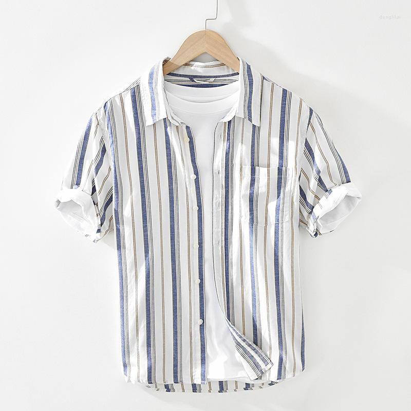 Men's Casual Shirts Summer Thin Men's Cotton And Linen Striped Youth Square Collar Short Sleeve Shirt, Blue
Men's Casual Shirts Summer Thin Men's Cotton And Linen Striped Youth Square Collar Short Sleeve Shirt, Blue