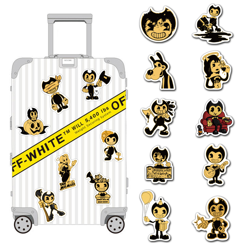 50PCS terror game bendy Stickers Bendy and the ink machine Graffiti Kids Toy Skateboard car Motorcycle Bicycle Sticker Decals Wholesale