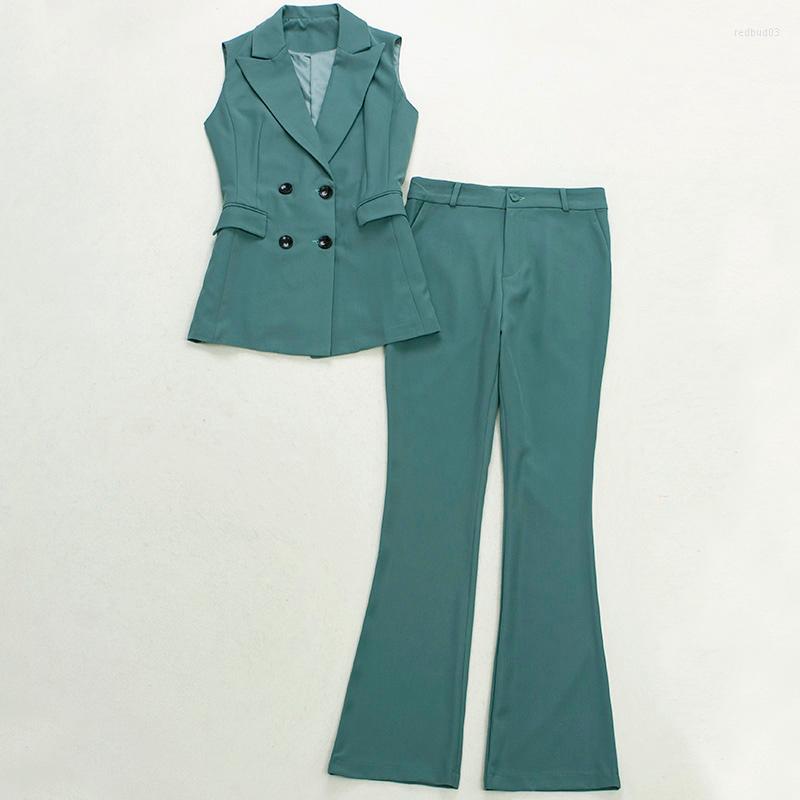 Women' Two Piece Pants Women' Suit Vest 2 High Quality Spring Autumn 2022 Fashion Double Breasted Jacket Waist Flared, Ink green
Women' Two Piece Pants Women' Suit Vest 2 High Quality Spring Autumn 2022 Fashion Double Breasted Jacket Waist Flared, Ink green