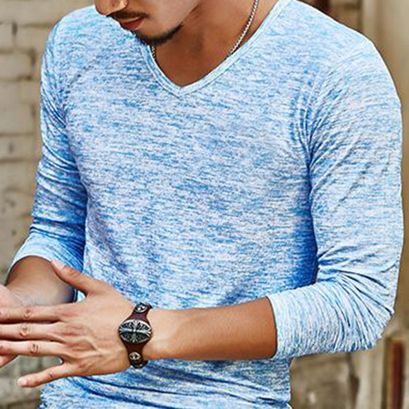 Mens TShirts Men Casual T Shirts Long Sleeve Print Tops V neck Slim Tees Shirt Summer Clothing Fashion Tshirt Oversized Undetshirts 221007