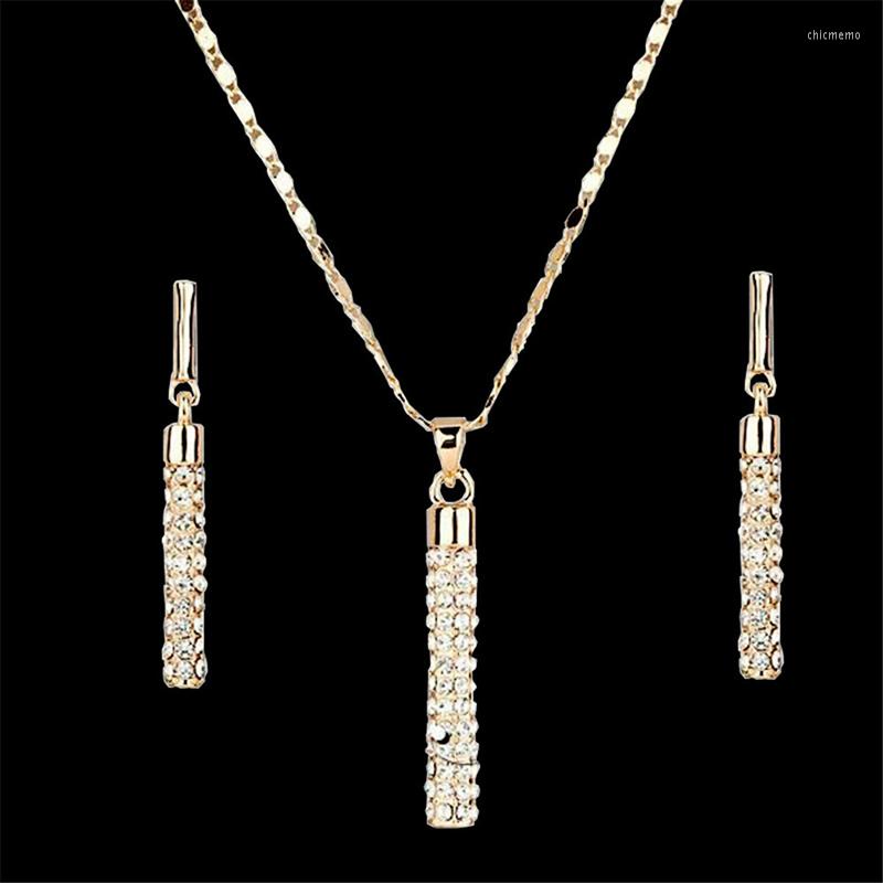 Necklace Earrings Set Style Fashion Gold Color Plated Pendant Cylindrical Rod Ladies And Wedding Jewelry, Picture shown
Necklace Earrings Set Style Fashion Gold Color Plated Pendant Cylindrical Rod Ladies And Wedding Jewelry, Picture shown