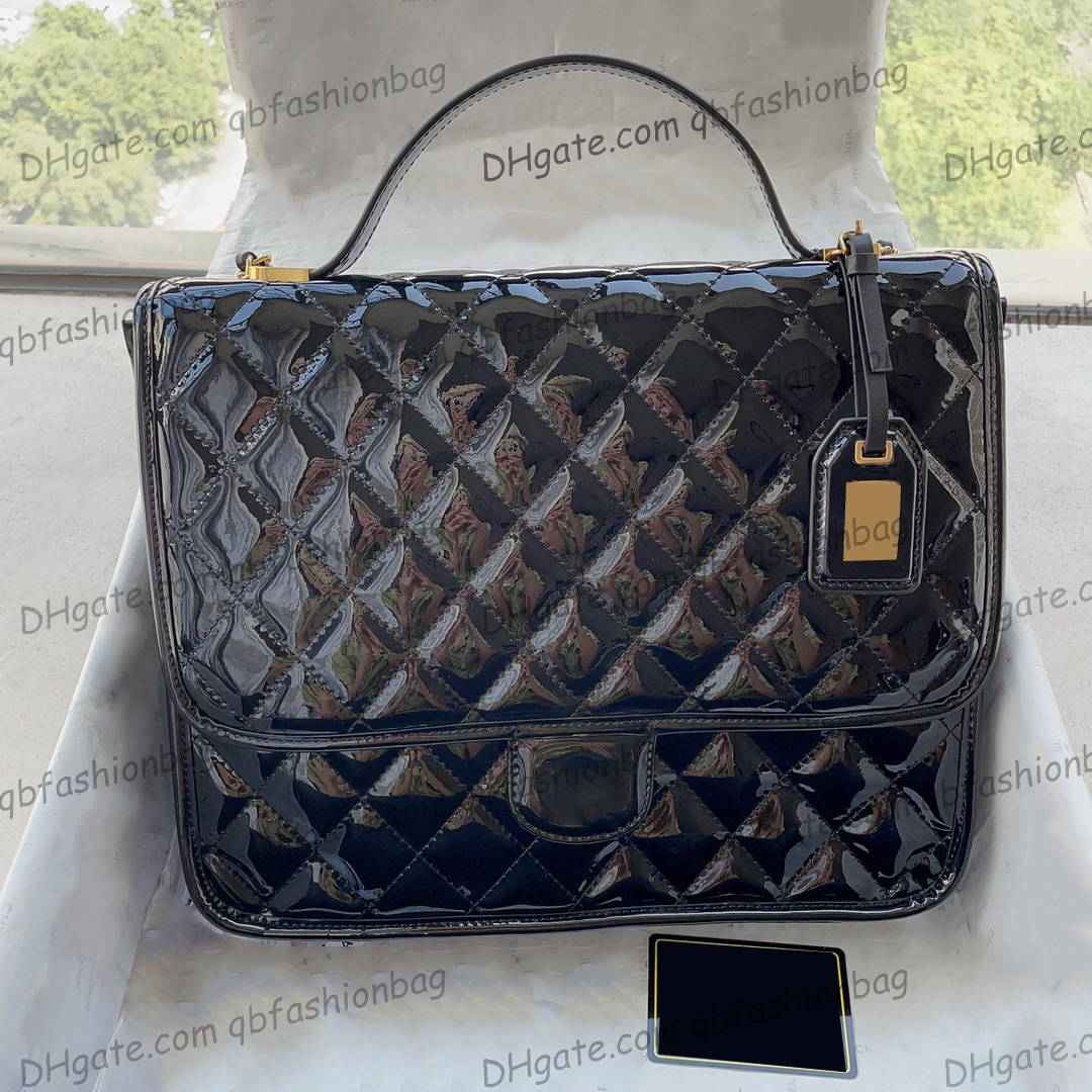 22A Classic Flap Quilted Patent Calfskin Large Backpack Bag Top Handle Totes Gold Metal Large Capacity Designer Outdoor Sacoche Handbag 31x25CM AS3662 B09576 94305, Box 
22A Classic Flap Quilted Patent Calfskin Large Backpack Bag Top Handle Totes Gold Metal Large Capacity Designer Outdoor Sacoche Handbag 31x25CM AS3662 B09576 94305, Box