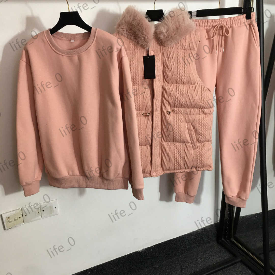 Womens Three Pieces Pants Removable Fur Collar Hooded Vest Tops Round Neck Long Sleeve Sweatshirts Elastic Waist Trousers Brand Thicken Woman Tracksuit
Womens Three Pieces Pants Removable Fur Collar Hooded Vest Tops Round Neck Long Sleeve Sweatshirts Elastic Waist Trousers Brand Thicken Woman Tracksuit